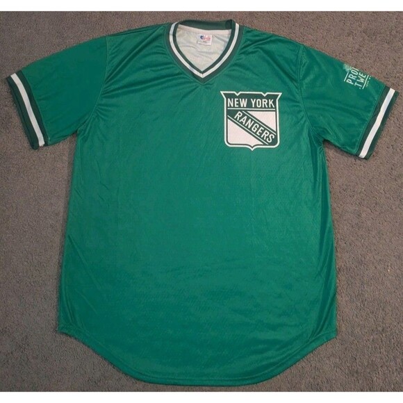 New York Rangers St Patricks Day Proper Twelve SGA Green Jersey Men's XL - Picture 1 of 6